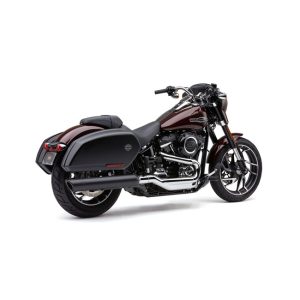 Cobra 909 Twins 4" Slip-On Mufflers Black Softail/FLSB