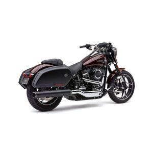 Cobra Dual Cut 4" Slip-on Black Muffler Softail