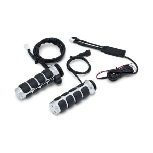 Kuryakyn Heated ISO Grips Chrome for 08-21 H-D With E-Throttle