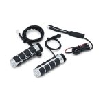 Kuryakyn Heated ISO Grips Chrome for 96-21 H-D With Dual Throttle Cables