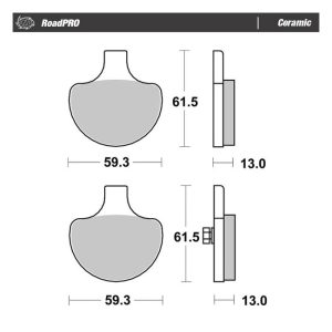 Moto-Master RoadPro Front Ceramic Brake Pads