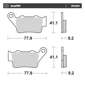 Moto-Master RoadPro Rear Ceramic Brake Pads