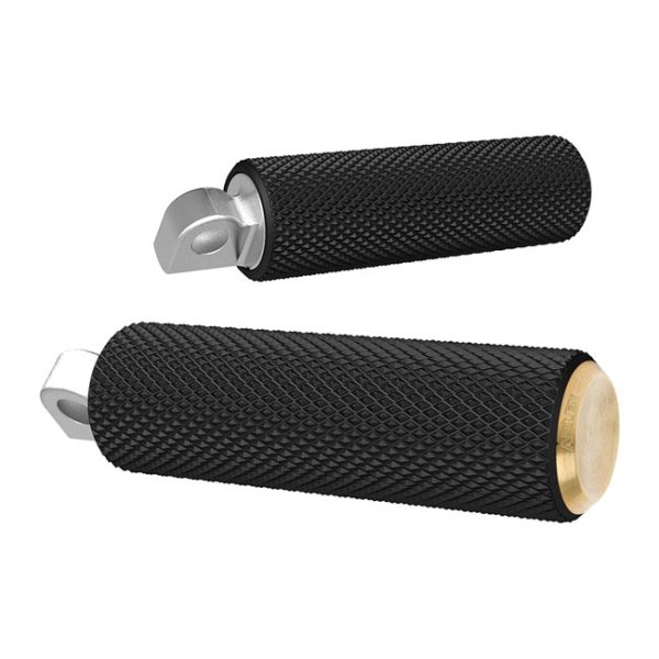 Arlen Ness Fusion Foot Pegs Knurled Brass End Caps