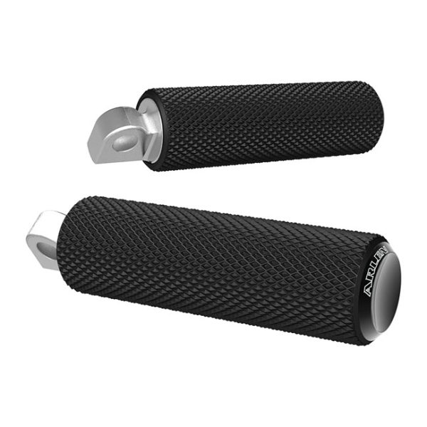 Arlen Ness Fusion Foot Pegs Knurled Black End Caps