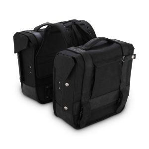 Burly Voyager Throwover Black Saddlebags