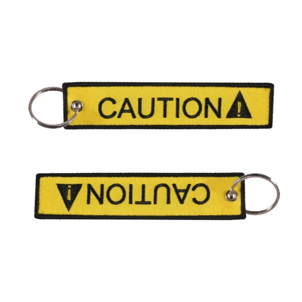 Caution Yellow Key Tag