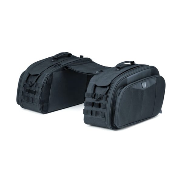 Kuryakyn Momentum Outrider Throw-Over Saddlebags Black