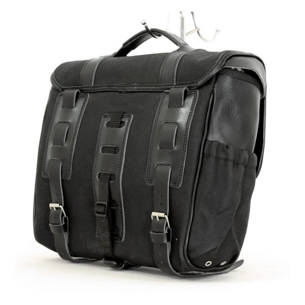 Longride Classic Waxed Cotton Saddlebag Black