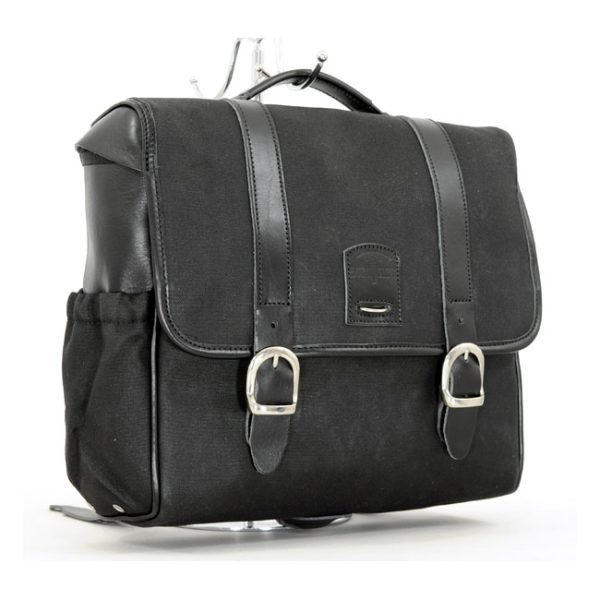 Longride Classic Waxed Cotton Saddlebag Black