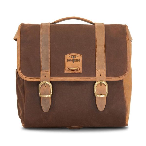 Longride Classic Waxed Cotton Saddlebag Marron Brown