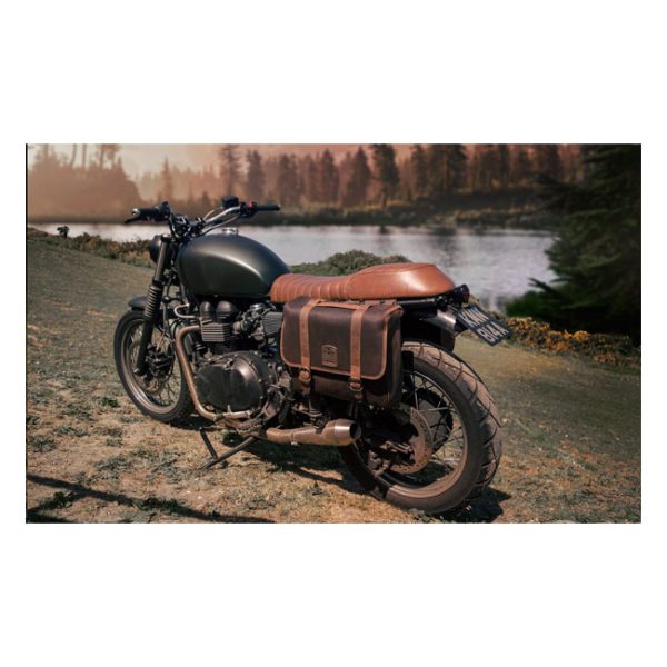 Longride Classic Waxed Cotton Saddlebag Marron Brown