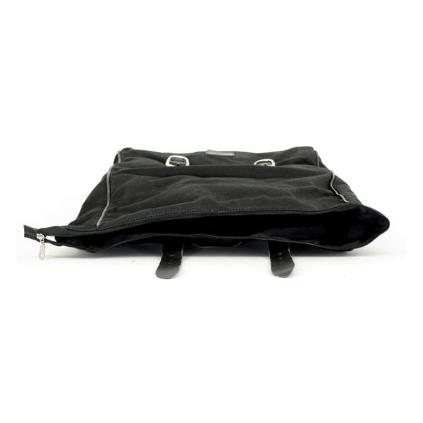 Longride Old Chopper Waxed Cotton Saddlebag Black for Royal Enfield