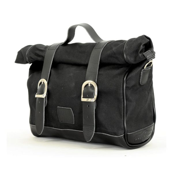 Longride Old Chopper Waxed Cotton Saddlebag Black Universal