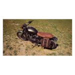 Longride Old Chopper Waxed Cotton Saddlebag Marron Brown for Royal Enfield