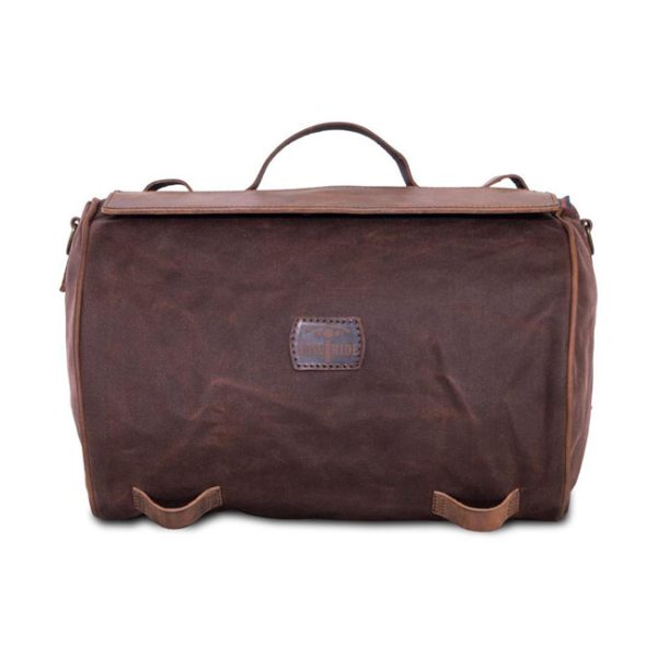 Longride Roll Bag Waxed Cotton Narrow Brown Wax