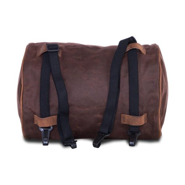 Longride Roll Bag Waxed Cotton Narrow Brown Wax