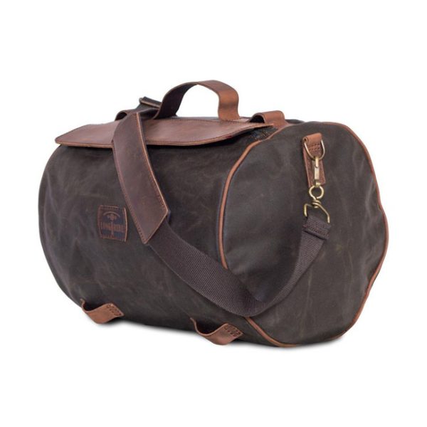 Longride Roll Bag Waxed Cotton Narrow Khaki Wax