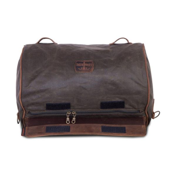 Longride Roll Bag Waxed Cotton Narrow Khaki Wax