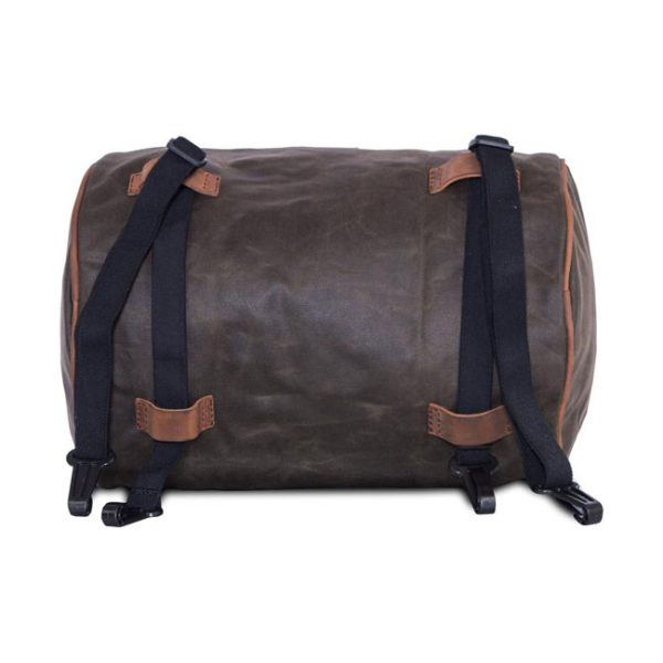 Longride Roll Bag Waxed Cotton Narrow Khaki Wax