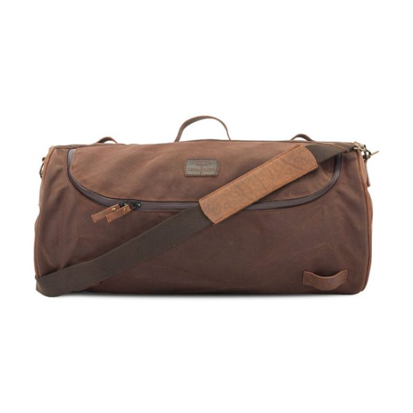 Longride Roll Bag Waxed Cotton Wide Brown Wax