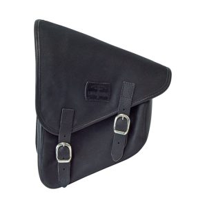 Longride Swingarm Bag Black Waxed Cotton Softail