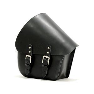 Longride Swingarm Bag Smooth Black Leather 7L