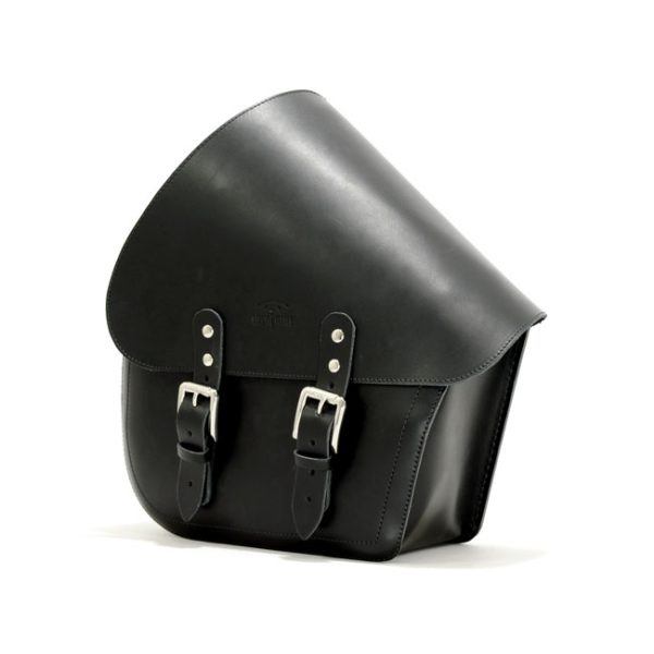 Longride Swingarm Bag Smooth Black Leather 7L