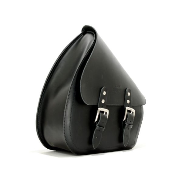 Longride Swingarm Bag Smooth Black Leather 7L