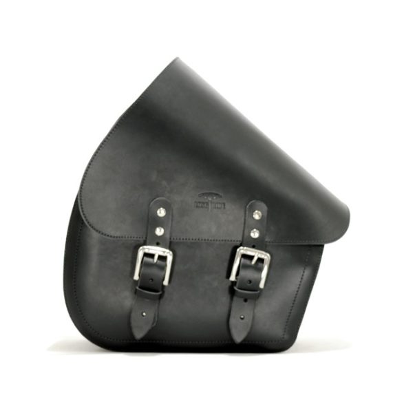 Longride Swingarm Bag Smooth Black Leather 7L