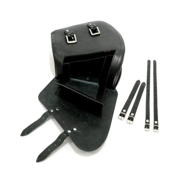 Longride Swingarm Bag Smooth Black Leather 7L