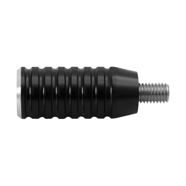 Motone Shifter End Peg Ribbed Black Anodized