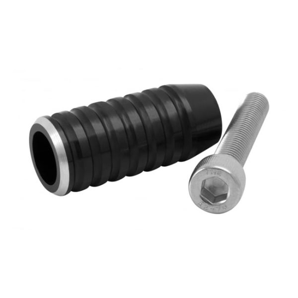 Motone Shifter End Peg Ribbed Black Anodized