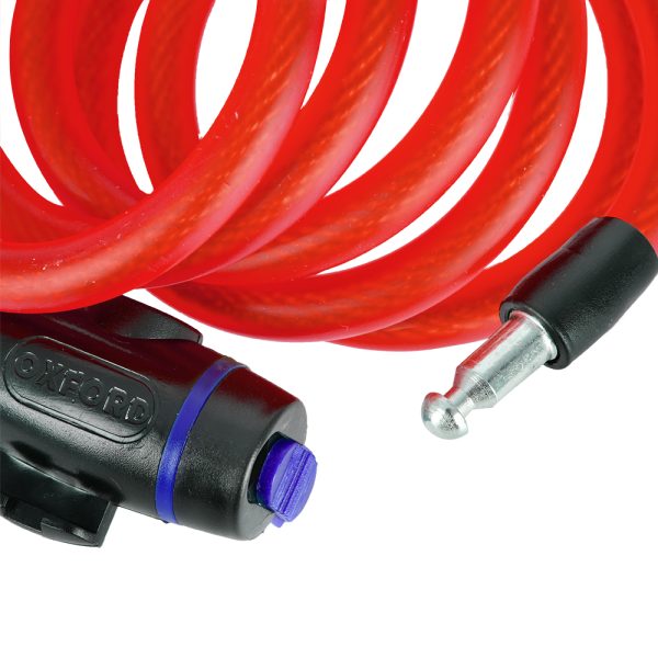 Oxford 12mm x 1800mm Red Cable Lock