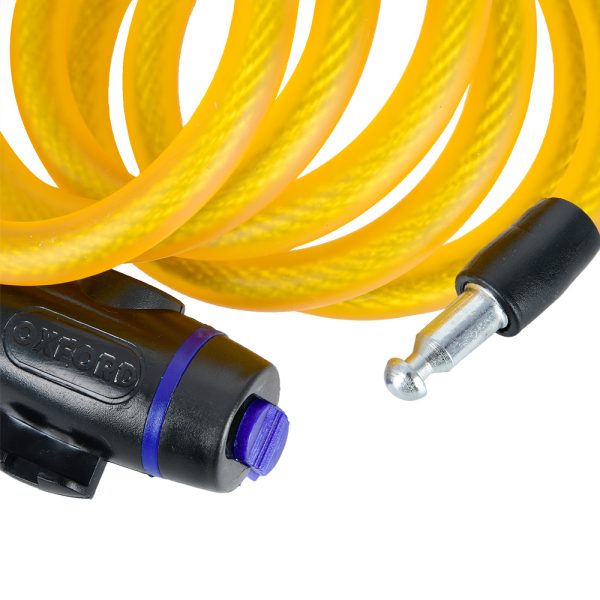 Oxford 12mm x 1800mm Yellow Cable Lock
