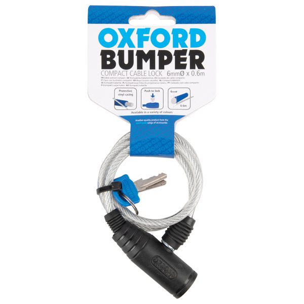 Oxford Bumper 6mm x 600mm Clear Cable Lock
