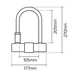 Oxford Magnum 170x285mm U-lock with Bracket