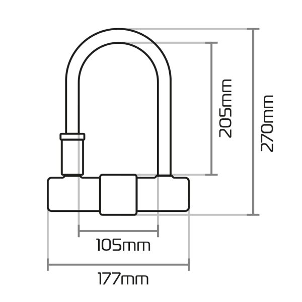 Oxford Magnum 170x285mm U-lock with Bracket