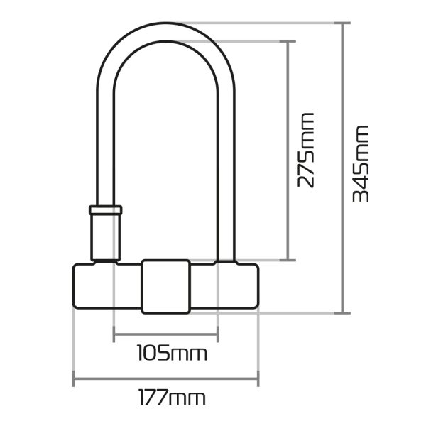Oxford Magnum 170x315mm U-lock with Bracket