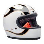 Biltwell Gringo Helmet Gloss White/Black Flames