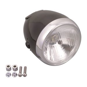 Daytona Vintage 5-3/4" Headlamp Black With Chrome Ring