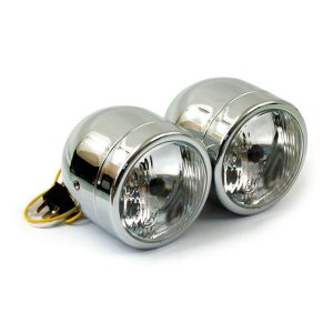 MCS Dual 4" H4 Headlamp Assembly Chrome