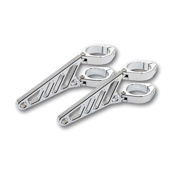 MCS Fingers Adjustable Headlamp Bracket Assembly Long 35-37mm Chrome