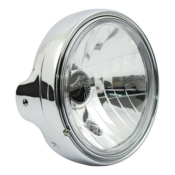 MCS LTD Style 7" H4 Headlamp Side Mount Clear Lens Chrome