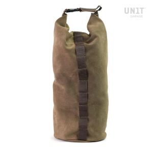 Unit Garage Moss Grey Roll Bag in Waxed Suede 10-16L