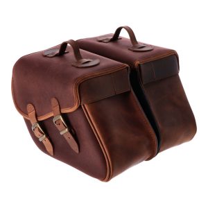 Longride Waxed Cotton Saddlebags Brown, Motoee.com