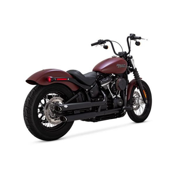 Vance & Hines 3" Twin Slash Slip-On PCX Mufflers Black 18-20 Softail