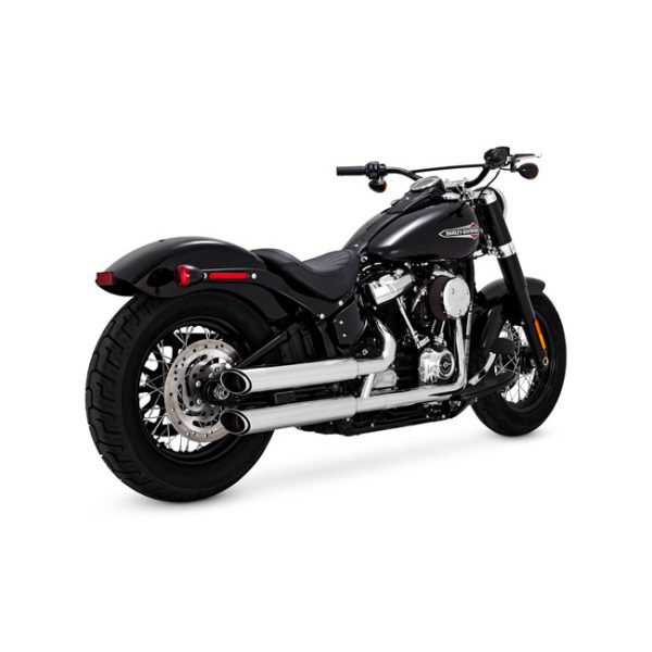 Vance & Hines 3" Twin Slash Slip-On PCX Mufflers Chrome 18-20 Softail