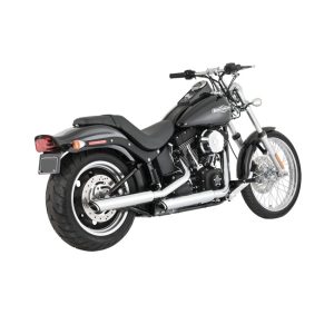 Vance & Hines 3" Twin Slash Slip-On PCX Mufflers Chrome FLSTC Heritage Classic/FXSB Breakout/CVO Breakout