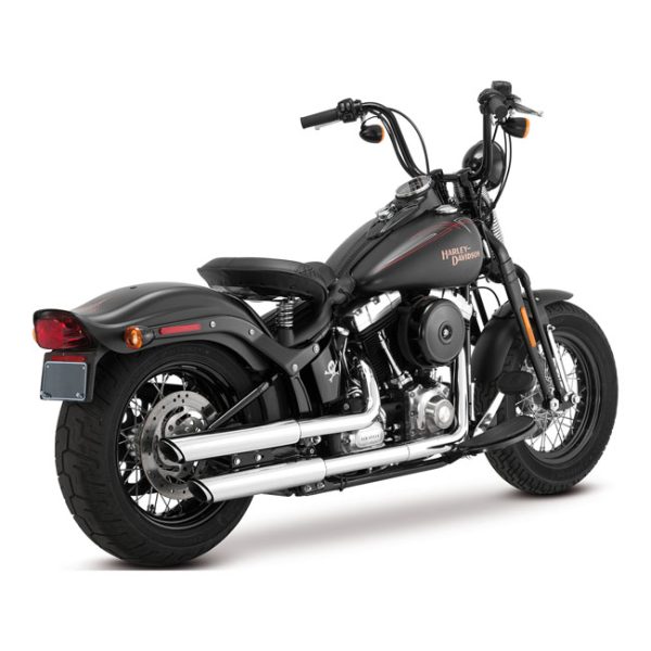 Vance & Hines 3" Twin Slash Slip-On PCX Mufflers Chrome FLSTN/FLS Slim/FLSS/FLSTSB Crossbones