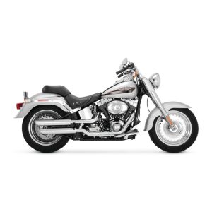 Vance & Hines 3" Twin Slash Slip-On PCX Mufflers Chrome Softail, Motoee.com